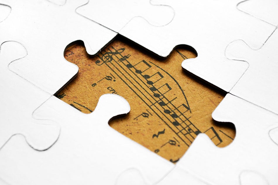 music notes puzzle piece