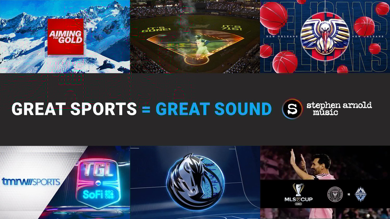 World Leader In Sports Music logo montage